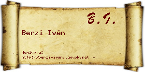 Berzi Iván névjegykártya